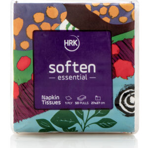 Soften Essential - Prime Napkin Tissues - 1 Ply | 50 Pulls | 27x27 cm | MRP: 50/-